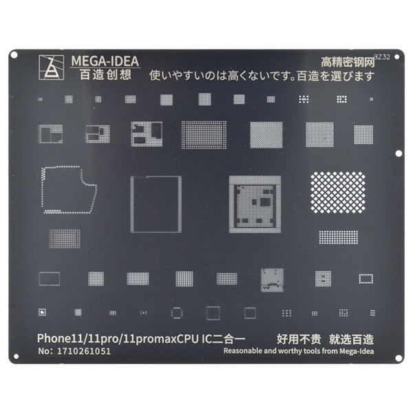 QIANLI Stencil BZ32 f. iPhone 11/11Pro/11 Pro Max CPU & IC